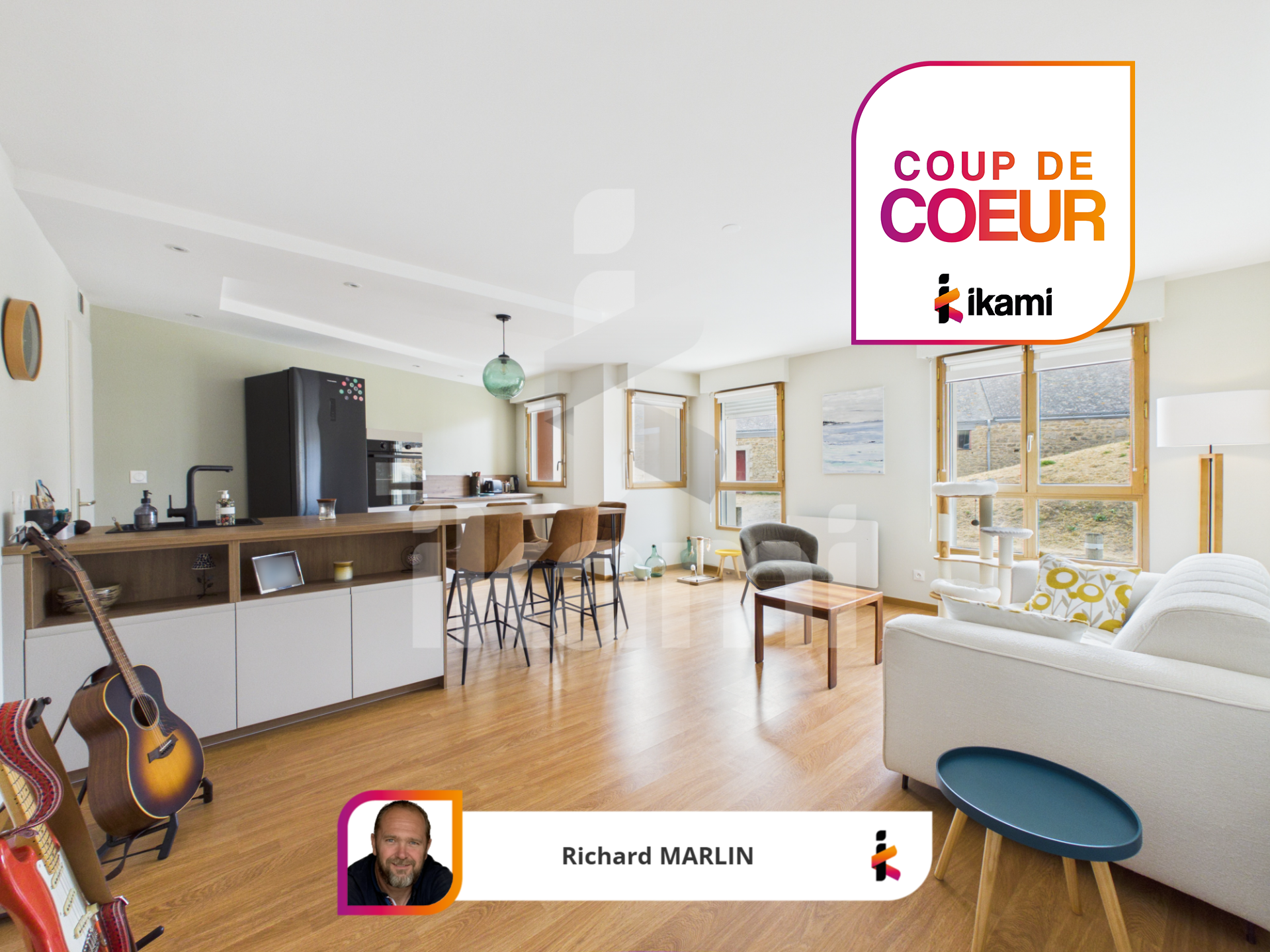 Appartement T3, 66m2, 2 chambres, plage et commerces à pied