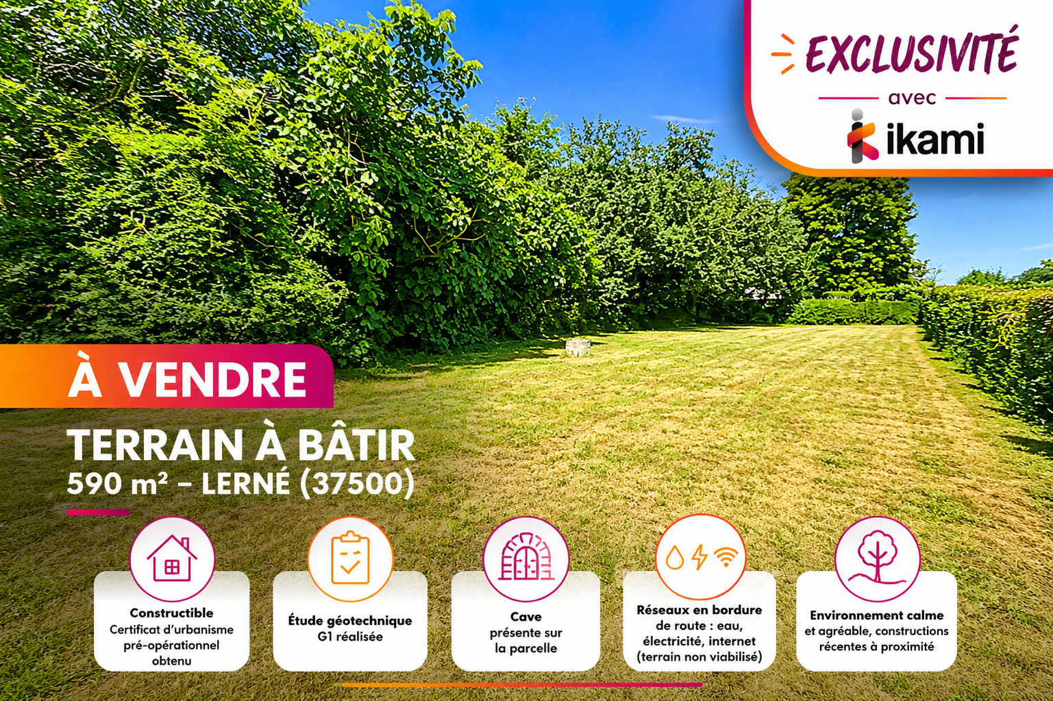 Terrain à bâtir de 590 m2
